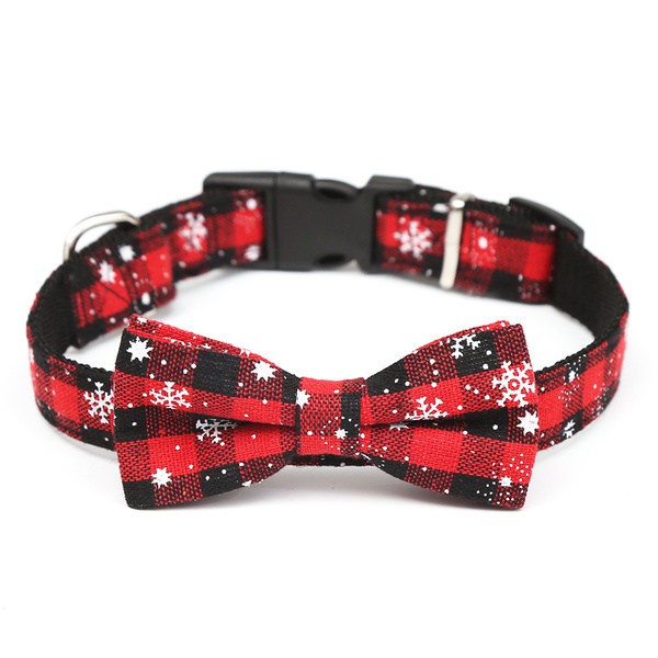 Dog Collar Adjustable Christmas Snowflake Pattern for Pets
